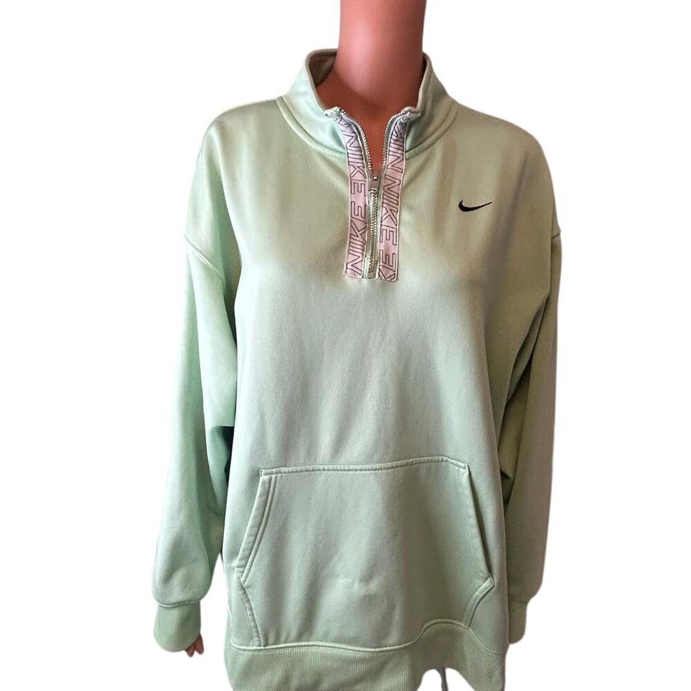 Nike Dri-fit quarter zip pullover sweatshirt mint green womens sz xl